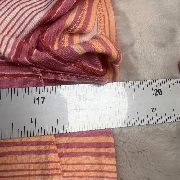 NWT L.L.Bean Women's S Reg Everyday SunSmart Tee Pink Orange Striped UPF 50 - Picture 5 of 7